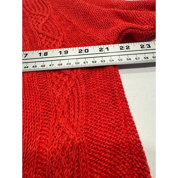 Elegant Coral Cable Knit Sweater - Picture 8 of 10